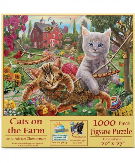 Cats on The Farm 1000 pc Jigsaw Puzzle by SunsOut $32.97 - Jigsaw Puzzles