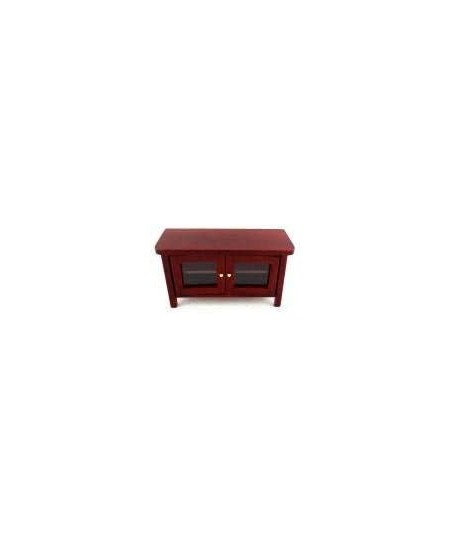 Melody Jane Dollhouse Modern Mahogany Cabinet TV Stand Miniature Living Room Furniture $31.05 - Dollhouse Accessories