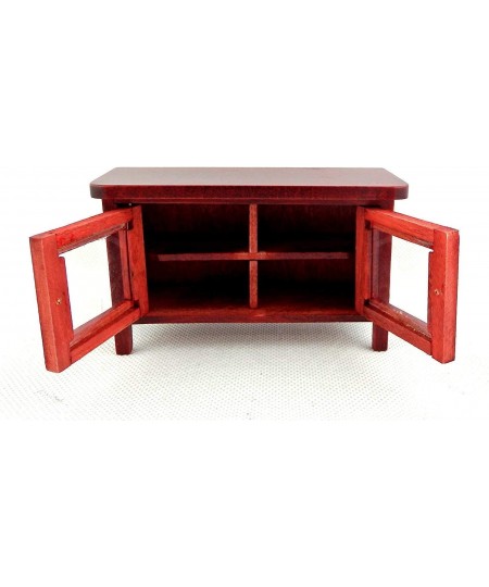 Melody Jane Dollhouse Modern Mahogany Cabinet TV Stand Miniature Living Room Furniture $31.05 - Dollhouse Accessories