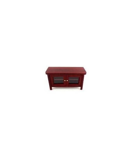 Melody Jane Dollhouse Modern Mahogany Cabinet TV Stand Miniature Living Room Furniture $31.05 - Dollhouse Accessories