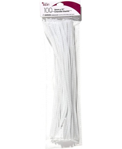 White Chenille Pipe Cleaners 3mm x 12 inch 100 Pack $14.64 - Craft Pipe Cleaners