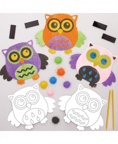 AW844 Owl Sand Art Magnets - Pack Of 6 Arts And Crafts For Kids Assorted $16.79 - Kids' Drawing & Writing Boards