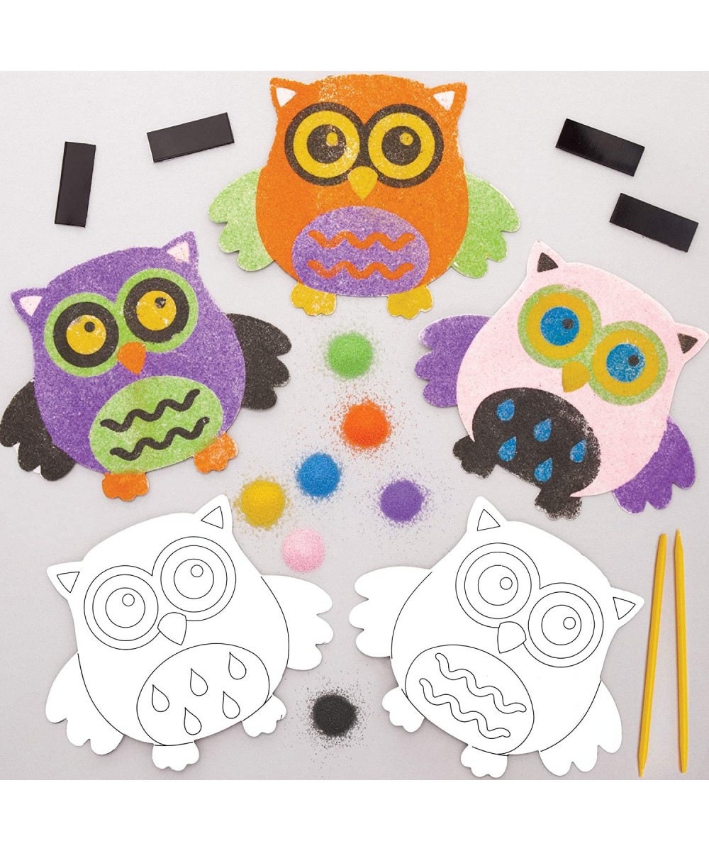 AW844 Owl Sand Art Magnets - Pack Of 6 Arts And Crafts For Kids Assorted $16.79 - Kids' Drawing & Writing Boards