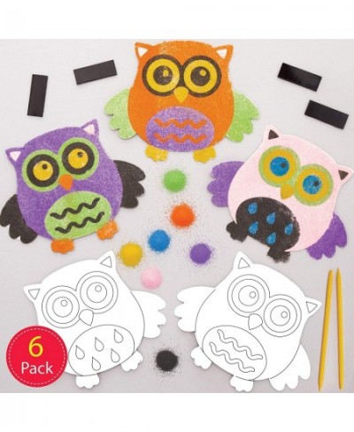 AW844 Owl Sand Art Magnets - Pack Of 6 Arts And Crafts For Kids Assorted $16.79 - Kids' Drawing & Writing Boards