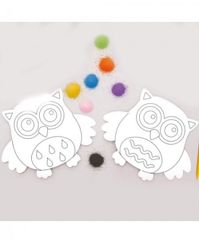 AW844 Owl Sand Art Magnets - Pack Of 6 Arts And Crafts For Kids Assorted $16.79 - Kids' Drawing & Writing Boards