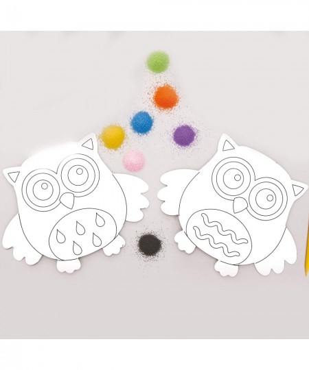 AW844 Owl Sand Art Magnets - Pack Of 6 Arts And Crafts For Kids Assorted $16.79 - Kids' Drawing & Writing Boards