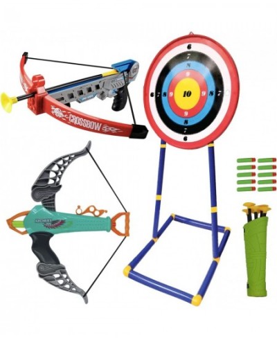 Bow and Arrow for Kids - Toy Bow and Arrow 1 Crossbow & 1 Bow 6 Arrows & 10 Darts with Suction Head & Detachable Standing Tar...