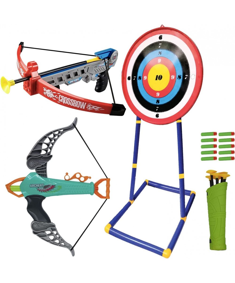 Bow and Arrow for Kids - Toy Bow and Arrow 1 Crossbow & 1 Bow 6 Arrows & 10 Darts with Suction Head & Detachable Standing Tar...