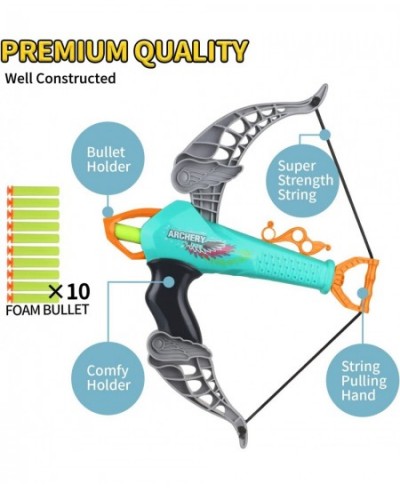 Bow and Arrow for Kids - Toy Bow and Arrow 1 Crossbow & 1 Bow 6 Arrows & 10 Darts with Suction Head & Detachable Standing Tar...