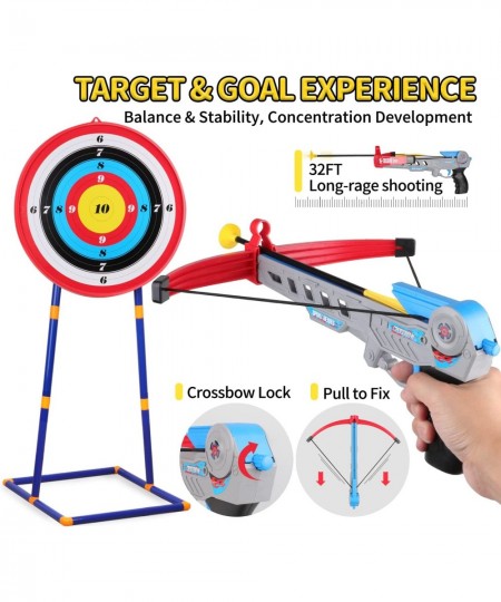 Bow and Arrow for Kids - Toy Bow and Arrow 1 Crossbow & 1 Bow 6 Arrows & 10 Darts with Suction Head & Detachable Standing Tar...