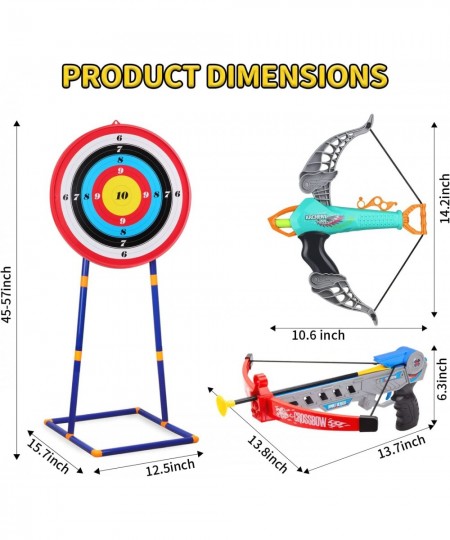 Bow and Arrow for Kids - Toy Bow and Arrow 1 Crossbow & 1 Bow 6 Arrows & 10 Darts with Suction Head & Detachable Standing Tar...