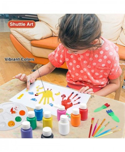 Washable Finger Paint Set 33 Pack Kids Paint Set with 10 Colors (60ml) Finger Paints Brushes Finger Paint Pad SpongeBrushes P...