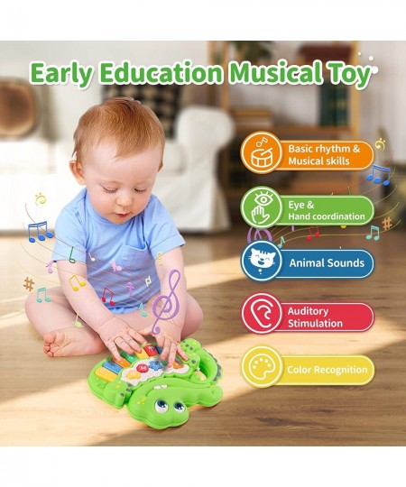 Baby Educational Musical Piano Toy Crib Musical Crocodile Toy for Babies and Toddlers Piano Keyboard Toy for Infant Birthday ...