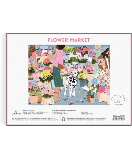 Flower Market 1000 Piece Puzzle from - Challenging 1000 Piece Puzzle Floral Artwork Illustrations from Ana Hard Thick and Stu...