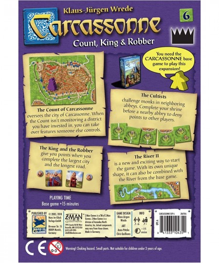 Carcassonne Count King & Robber Board Game EXPANSION 6 | Family Board Game | Board Game for Adults and Family | Strategy Boar...