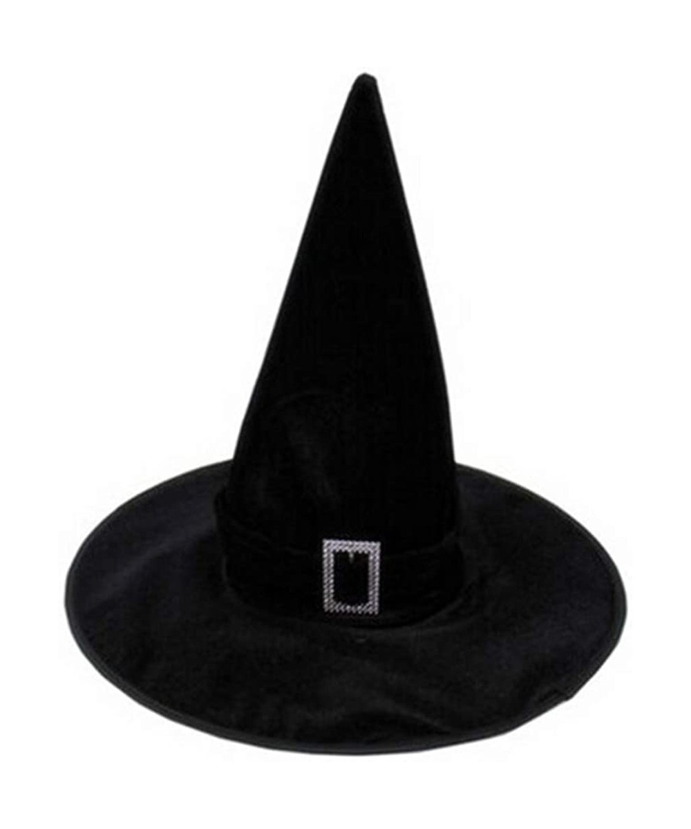 Halloween Party Witch Hat Halloween Cosplay Costume Accessory Black Velour Halloween Costume for Women Halloween Party Decor ...