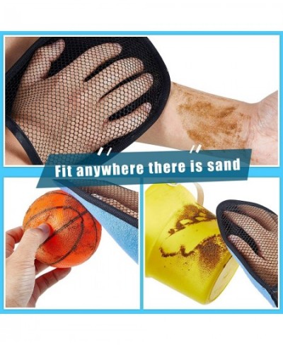 4 Pieces Sand Wipe Off Mitt Sand Cleaner Wipe Off Mitt Beach Sand Cleaning Mitt for Surf Ocean and Lakeside Recreation Adult ...