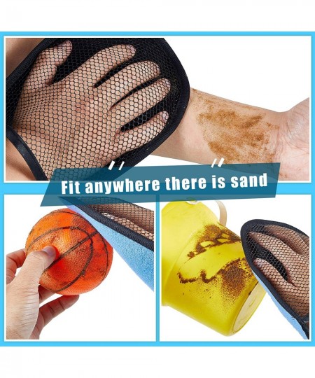 4 Pieces Sand Wipe Off Mitt Sand Cleaner Wipe Off Mitt Beach Sand Cleaning Mitt for Surf Ocean and Lakeside Recreation Adult ...