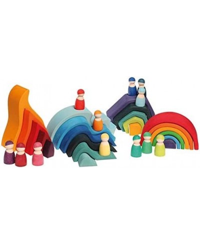 Rainbow '12 Friends' Set of Wooden Sorting & Matching Rainbow Peg Dolls with Rectangle Storage Tray $44.01 - Early Developmen...