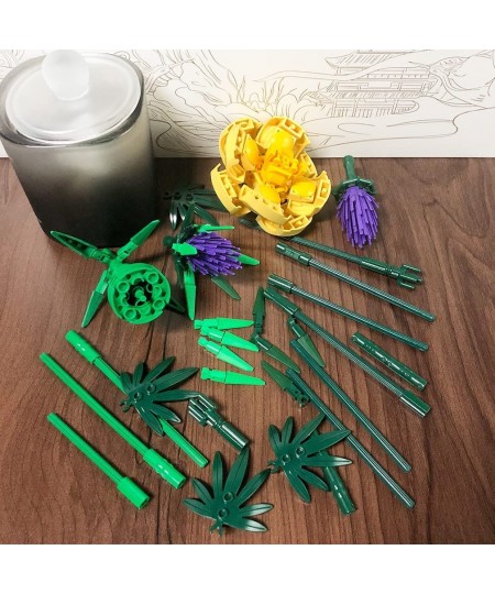 New 2021 Unique DIY Artificial Flower Bouquet Building Kit Flowers Sets 161 pcs Bonsai Decoration Creative Idea Stacking Bloc...