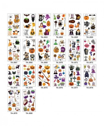 20 Sheets Halloween Temporary Tattoos For Kids Favors Halloween Party Decorations Pumpkin/Candy/Ghost/Bat Tattoo Stickers Hal...