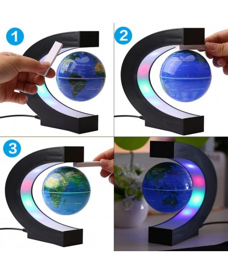 Magnetic Levitation Floating Globe World Map with C Shape Base (Blue 4" Globe) $71.48 - Geographic Globes