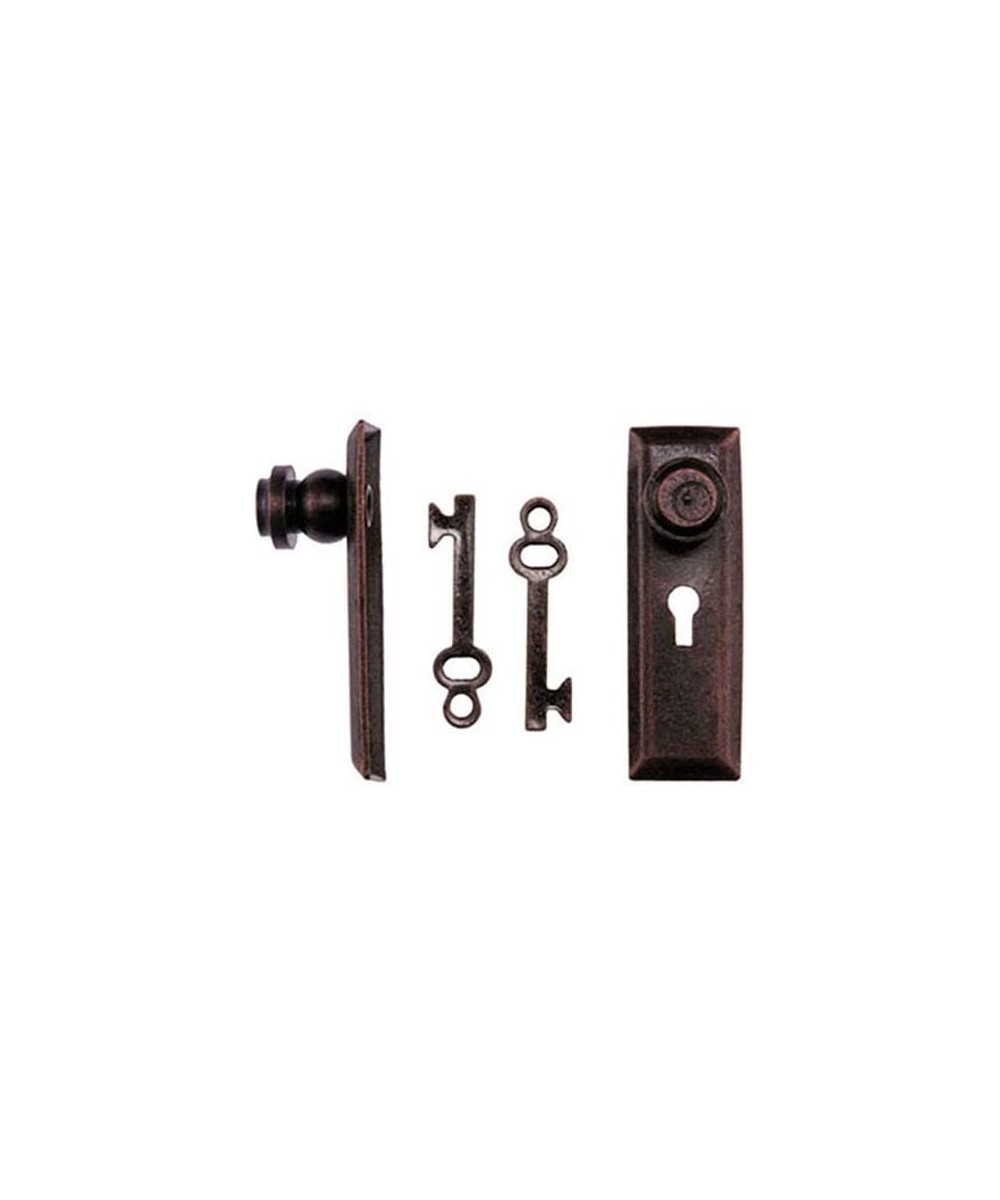 Dollhouse Miniature Oil Rubbed Bronze Finish Door Knob w/Key Plate $16.91 - Dollhouse Accessories