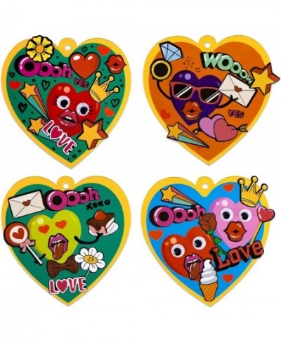 Valentines Craft Kits 16 Sets DIY Heart Crafts with Heart Stickers Valentines Day Craft Gifts for Kids Classroom School Excha...