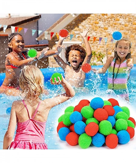 Reusable Water Balloons 50Pcs Water Balls for Water Fight Outdoor - Cotton Water Balloons Funny Summer Water Games for Swimmi...