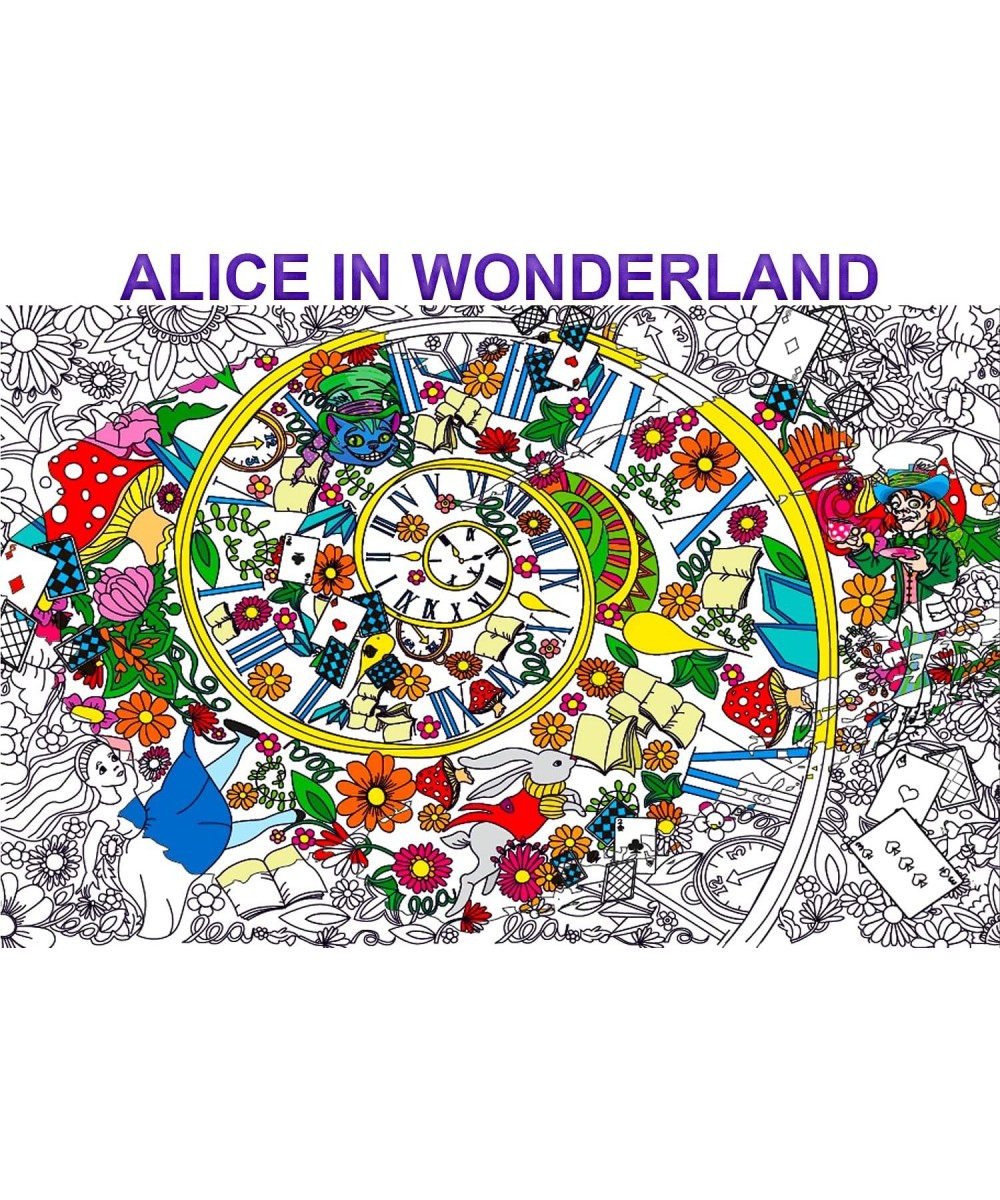 ALEX Art Giant Coloring Poster - Alice in Wonderland Extra Large Coloring Sheet - Super Huge Coloring Posters for Kids and Ad...