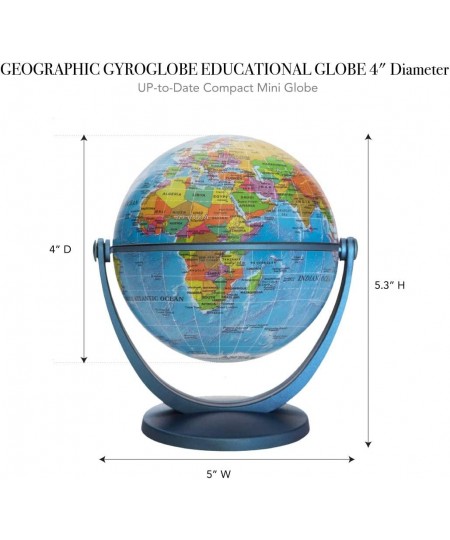 GyroGlobe World Globe 4" Blue Oceans $20.53 - Geographic Globes