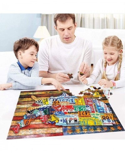 500-piece Wooden Jigsaw Puzzle in car-Plate map Pattern Recommended for Adults and Children as an Intellectual DIY Game and a...