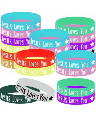 36PCS Jesus Loves You Rubber Bracelets Christian Religious Jesus Loves You Party Party Supplies Decorations Gifts Prize Goodi...