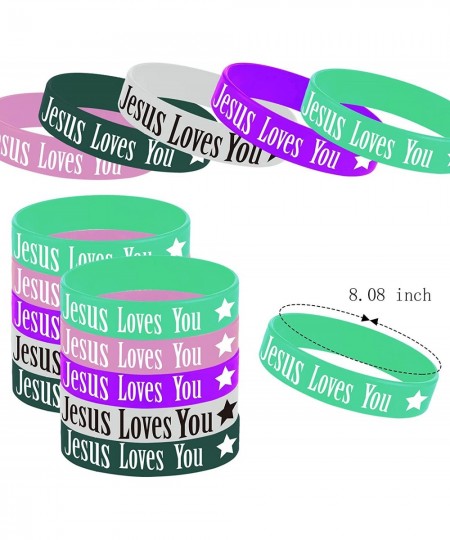 36PCS Jesus Loves You Rubber Bracelets Christian Religious Jesus Loves You Party Party Supplies Decorations Gifts Prize Goodi...