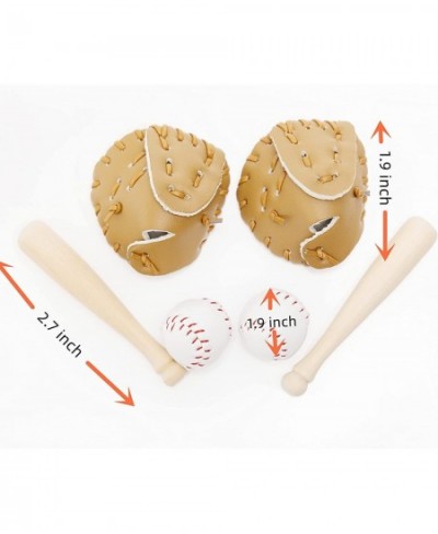 Dollhouse Accessories Miniatures Sports Baseball Bat Glove and Ball Set for Mini Dollhouse Kitchen Fairy Garden Cake Topper L...