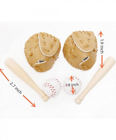 Dollhouse Accessories Miniatures Sports Baseball Bat Glove and Ball Set for Mini Dollhouse Kitchen Fairy Garden Cake Topper L...