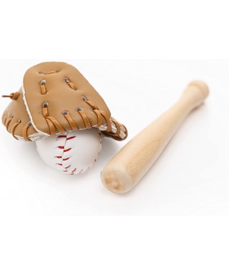 Dollhouse Accessories Miniatures Sports Baseball Bat Glove and Ball Set for Mini Dollhouse Kitchen Fairy Garden Cake Topper L...