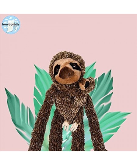 27" Hanging Sloth with Baby - Stuffed Animal - Ultra Soft Plush - Hands and Feet Connect - Realistic Design - Great Gift or P...