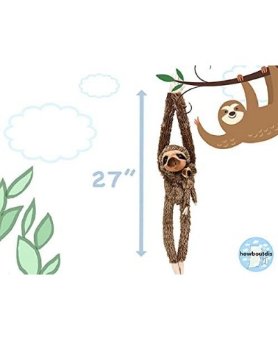 27" Hanging Sloth with Baby - Stuffed Animal - Ultra Soft Plush - Hands and Feet Connect - Realistic Design - Great Gift or P...