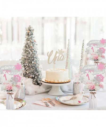 Winter Onederland Table Decorations Pink Winter Onederland 1st Birthday Centerpiece Snowflakes One Winter Wonderland Table To...