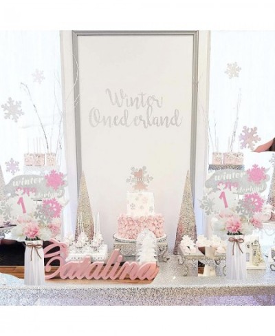 Winter Onederland Table Decorations Pink Winter Onederland 1st Birthday Centerpiece Snowflakes One Winter Wonderland Table To...