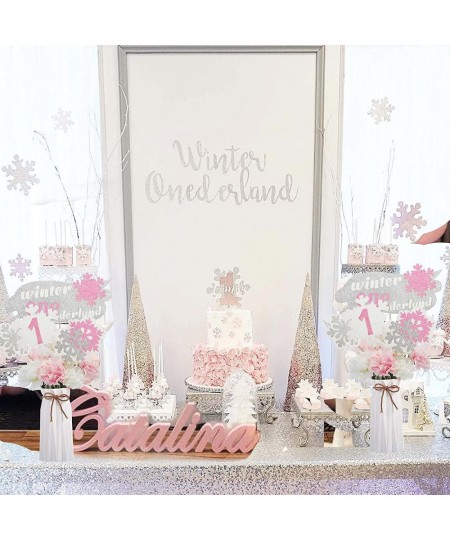 Winter Onederland Table Decorations Pink Winter Onederland 1st Birthday Centerpiece Snowflakes One Winter Wonderland Table To...