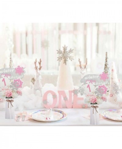 Winter Onederland Table Decorations Pink Winter Onederland 1st Birthday Centerpiece Snowflakes One Winter Wonderland Table To...