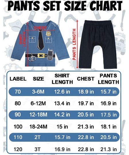 Baby Boys' 3pc Police Costume Halloween Outfit Long Sleeve Pant Sets with Hat $43.27 - Kids' Costumes