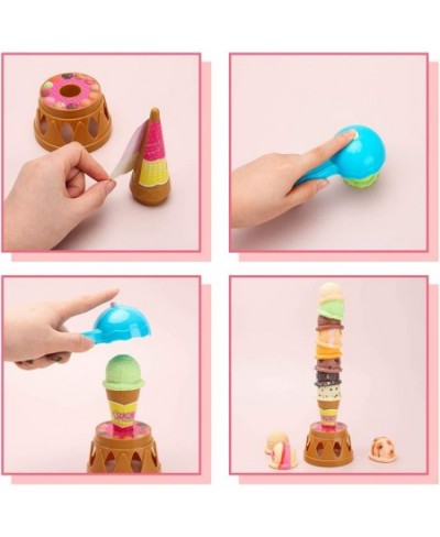 MCPINKY Ice Cream Game Ice Cream Cone Playset Sweet Treats Ice Cream Parlour Toy Frozen Dessert Ice Cream Tower Balancing Gam...