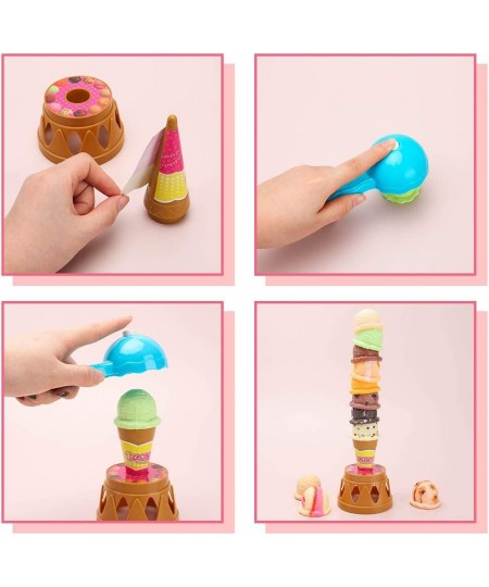 MCPINKY Ice Cream Game Ice Cream Cone Playset Sweet Treats Ice Cream Parlour Toy Frozen Dessert Ice Cream Tower Balancing Gam...