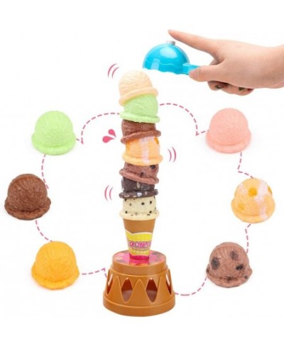 MCPINKY Ice Cream Game Ice Cream Cone Playset Sweet Treats Ice Cream Parlour Toy Frozen Dessert Ice Cream Tower Balancing Gam...