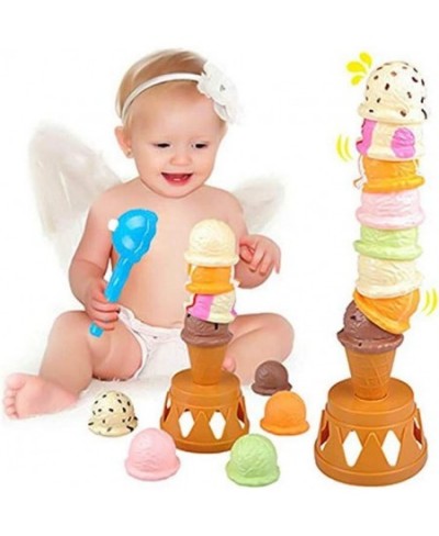 MCPINKY Ice Cream Game Ice Cream Cone Playset Sweet Treats Ice Cream Parlour Toy Frozen Dessert Ice Cream Tower Balancing Gam...