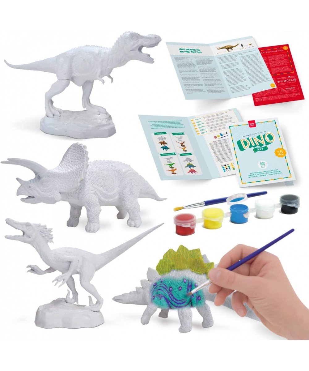 Dinosaur Painting Kit for Kids 3-7 – Arts and Crafts Toy with 4 Dinosaurs Paint Set Brush Scientific Booklet – Educational Di...