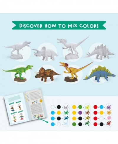 Dinosaur Painting Kit for Kids 3-7 – Arts and Crafts Toy with 4 Dinosaurs Paint Set Brush Scientific Booklet – Educational Di...